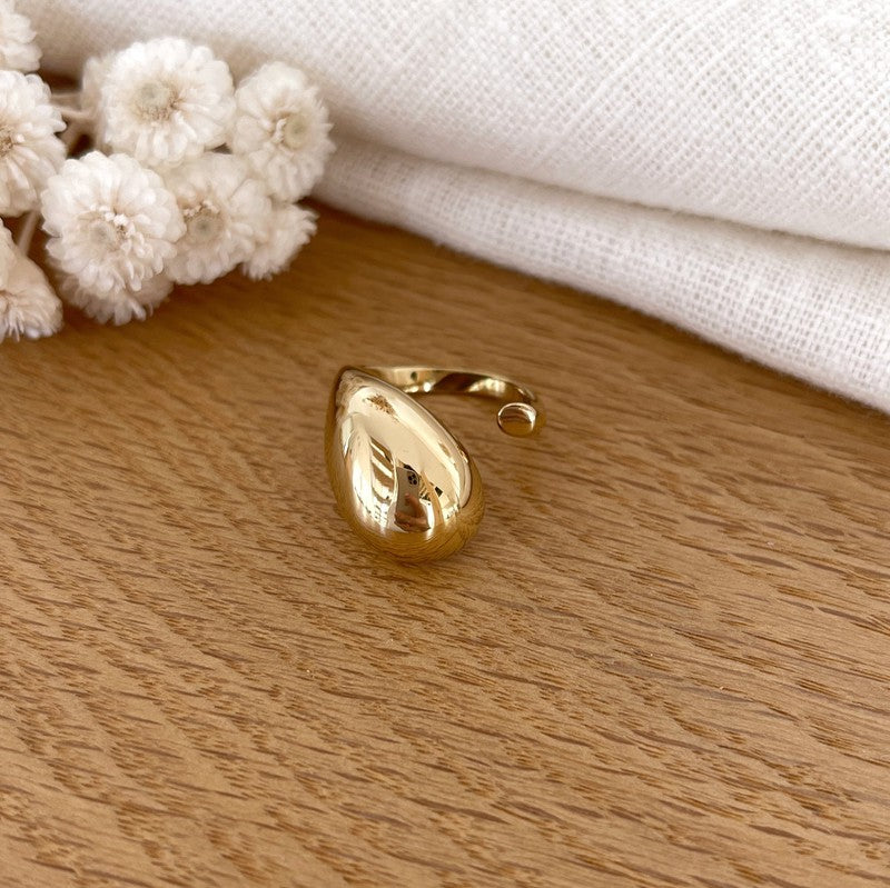 Bague Femme Or Pouce Acier Inoxydable Plaqué 14K Or - Chunky Bagues Empilables Goutte D'Eau