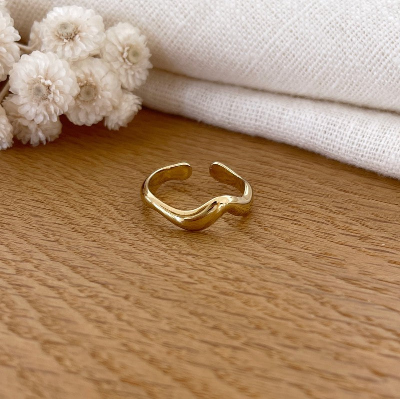 Bague Volga, dorée et ajustable