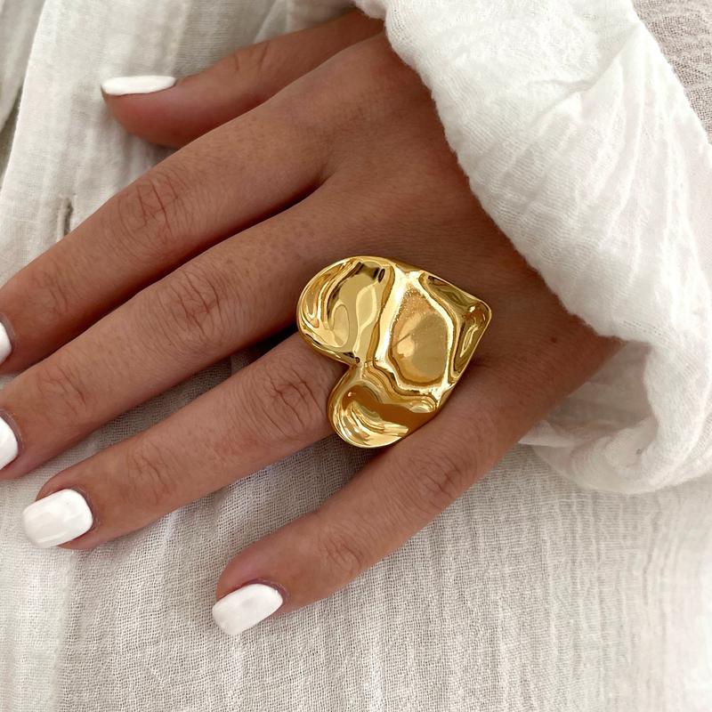 Bague Cœur En Acier Inoxydable - Taille 62 - Neuve Avec étiquettes