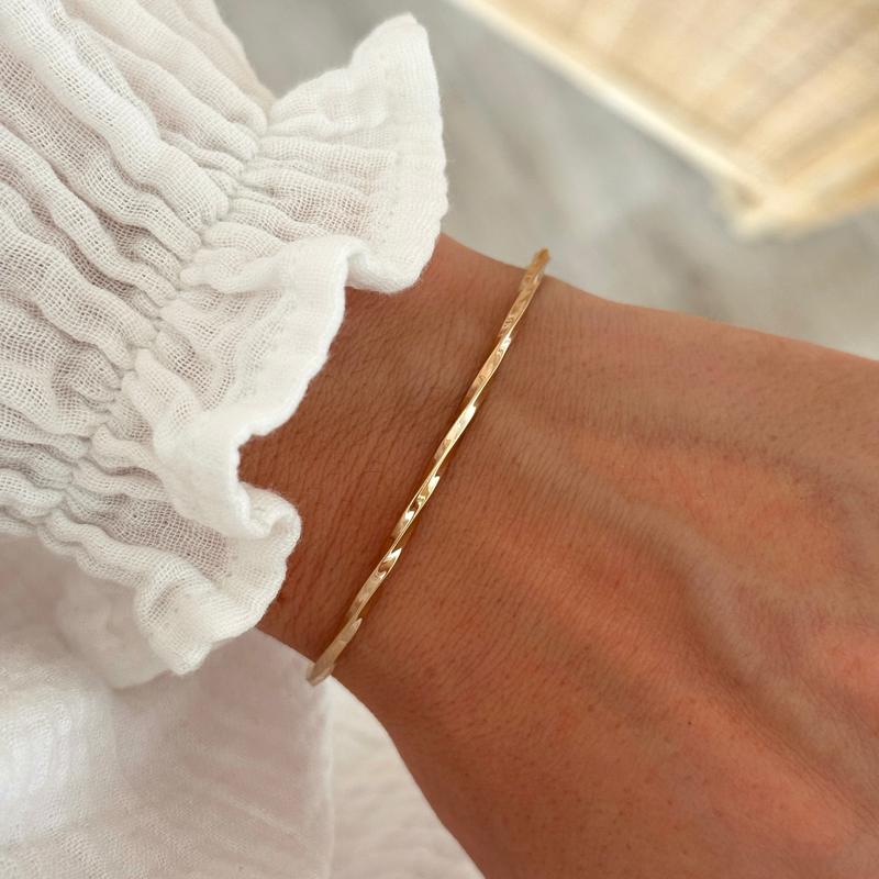 Bracelet jonc en plaqué or jaune Lena - Bijoux Femmes