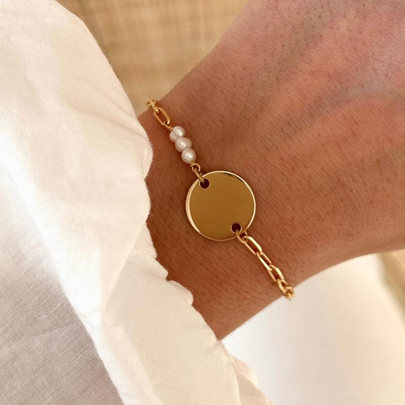 Braccialetto doppio strato per signore in oro 18K con lettere