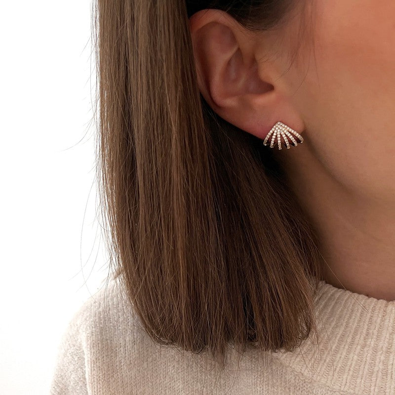 Boucles D'oreilles Plaqué Or 24 Carats TRES.OR - Dormeuses, Acier Inoxydable Doré, Livraison 48h FR