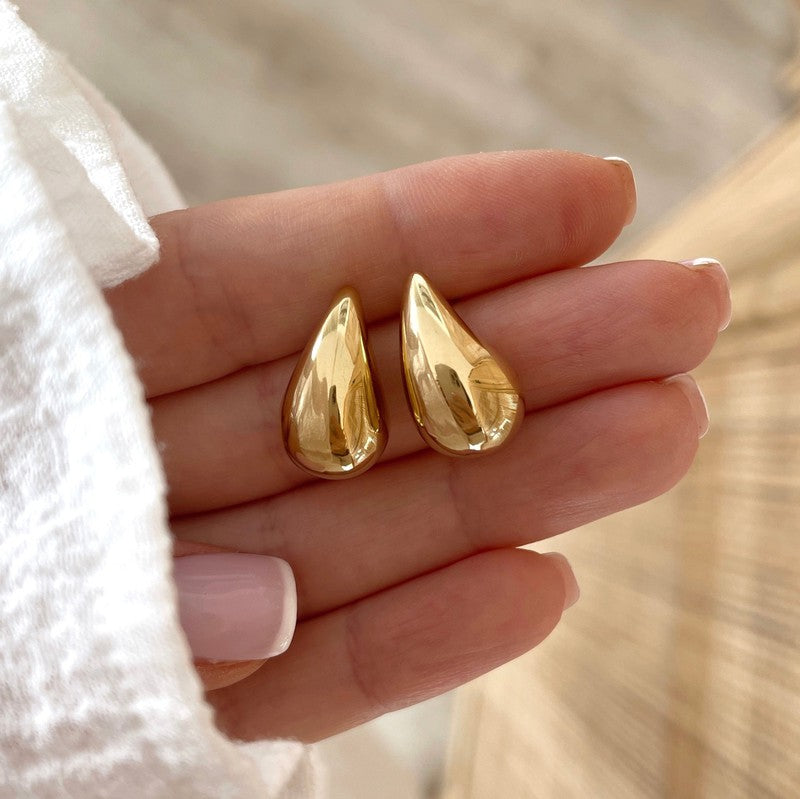 Boucles d'oreilles "Mini Gaia" acier - Boucles forme goutte d'eau ...