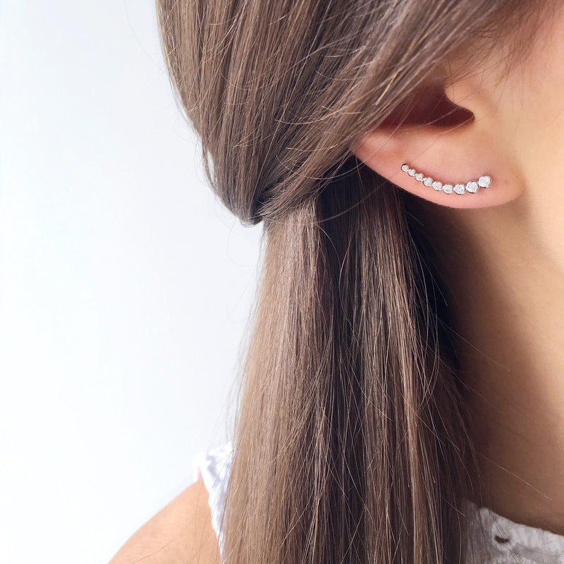 Boucles d'oreilles chainette pendante avec cercle en argent Boucles d'oreilles chainette pendante avec cercle en argent