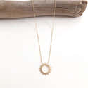 Collier Disque Solaire Doré MOTIBACK - Longueur Réglable 42-48 Cm, Acier Inoxydable - Bijou Moderne Quotidien & Fête - 3
