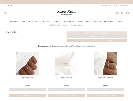 Préparez vos listes | Wishlist