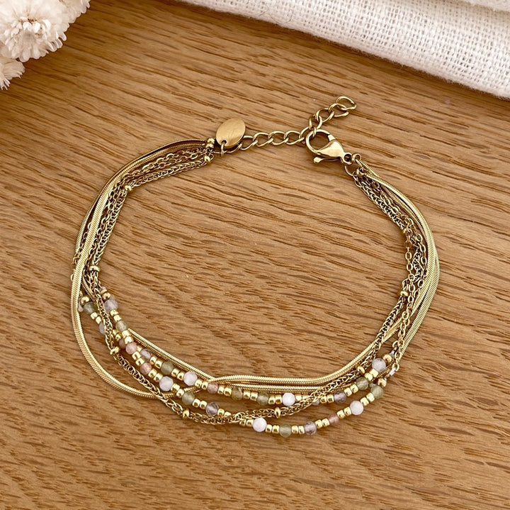 Armband "Milo" Peridot Stahl