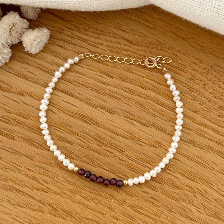 Armband „Emilda” mit vergoldeten Rubinen