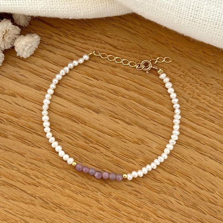 Armband „Emilda” aus vergoldetem Rosenquarz