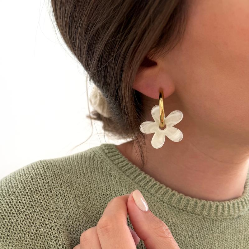 Creolen "Maria" ecru Stahl-Ohrringe-instants-plaisirs-InstantsInstants Plaisirs | Schmuck