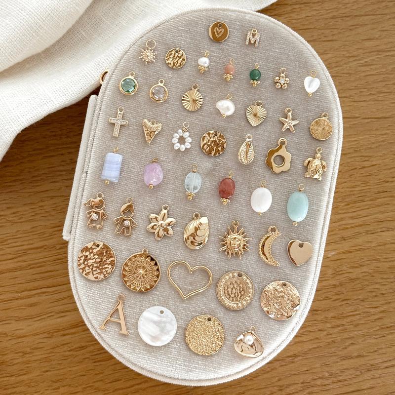 Personalisierbare, vergoldete Halskette mit Anhängern –Instants Plaisirs  Schmuck – 40 cm – 3 Anhänger –Instants Plaisirs  Schmuck