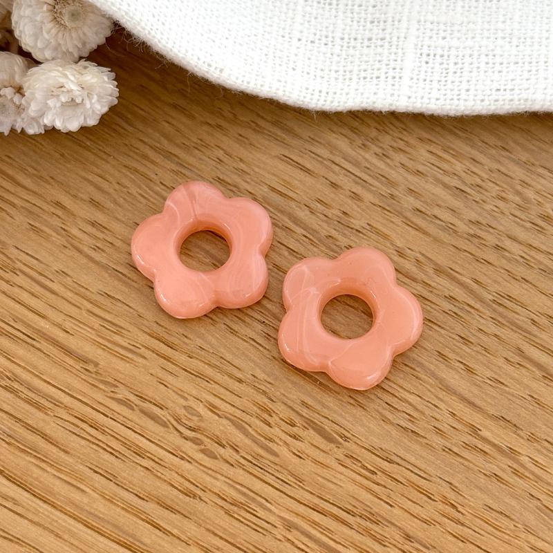 Fleurs "Flora" acétate-Boucles d'oreilles-instants-plaisirs-Saumon-Instants Plaisirs | Bijoux
