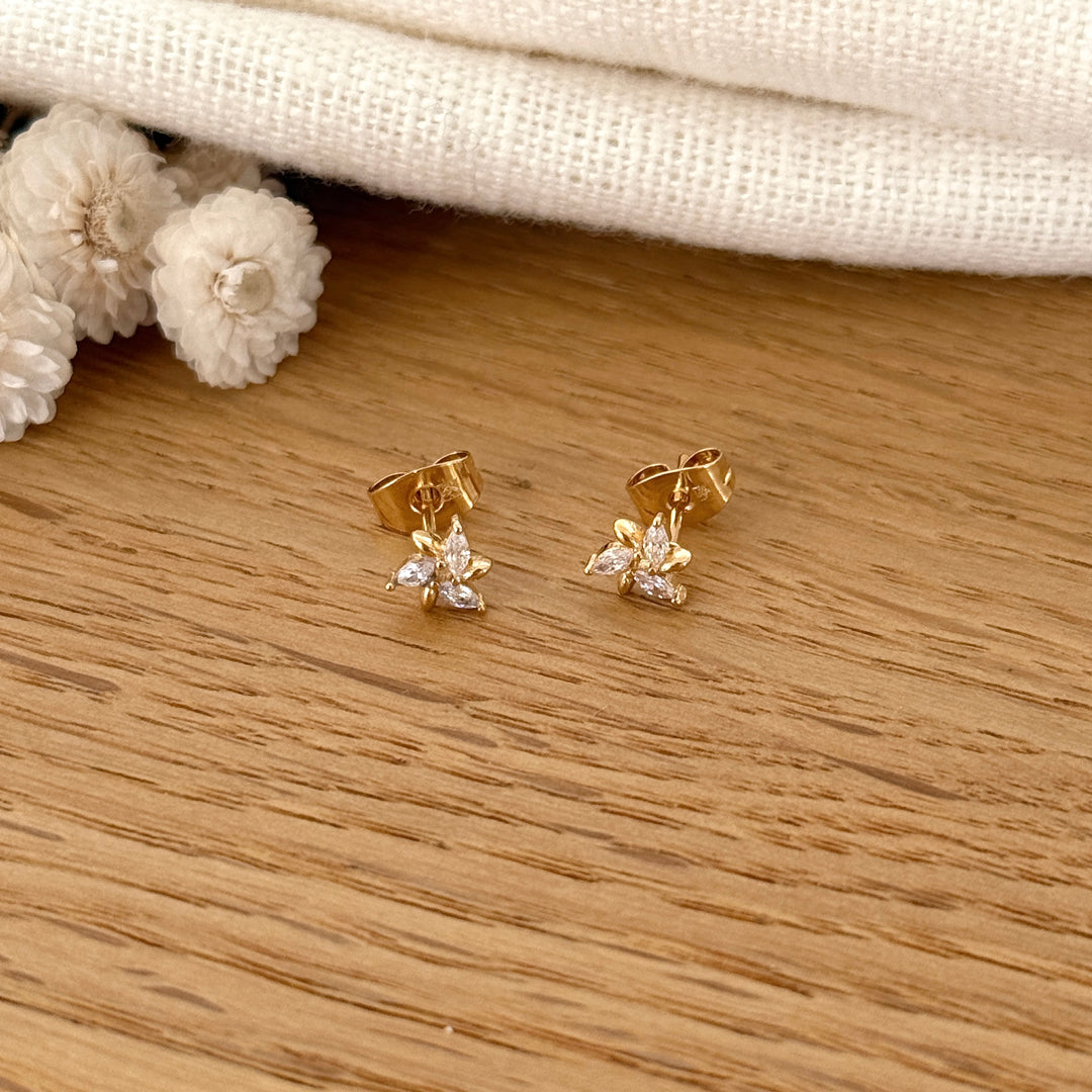 Boucles d'oreilles "Bérénice" plaqué or