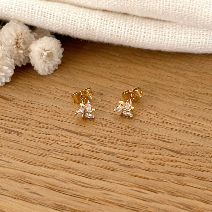 Boucles d'oreilles "Bérénice" plaqué or