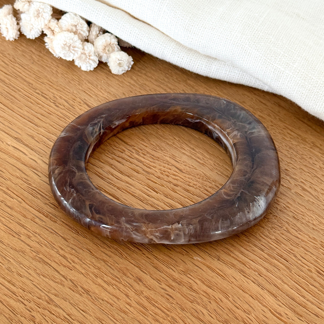 Jonc "Clara" résine marron