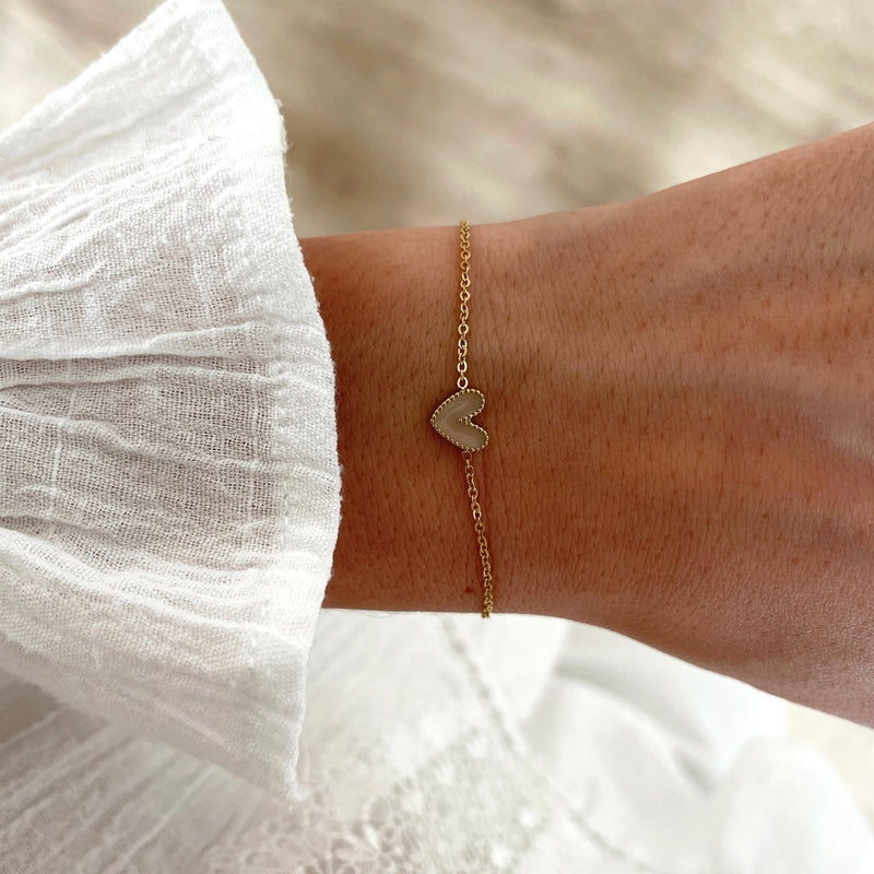 Armband "Louka" beige Stahl