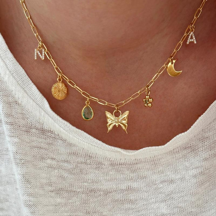 Personalisierbare, vergoldete Charms-Halskette