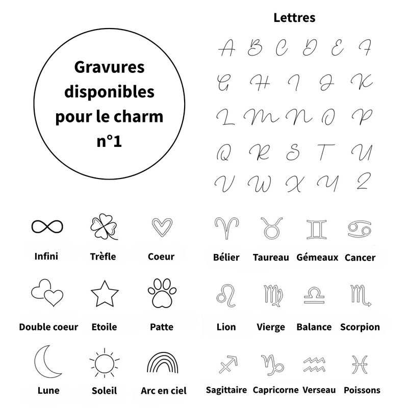 Personalisierbare, vergoldete Halskette mit Anhängern –Instants Plaisirs  Schmuck – 40 cm – 3 Anhänger –Instants Plaisirs  Schmuck