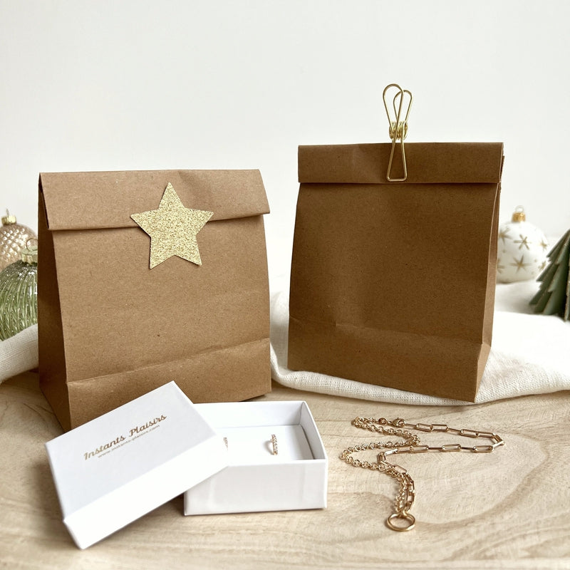 Geschenktasche-Geschenkboxen-Instants Plaisirs - Schmuck-Uni mit goldener Klammer-Instants Plaisirs - Schmuck