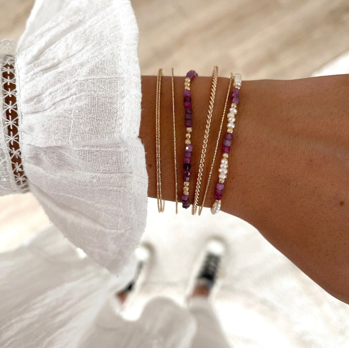 Armband „Rosalba” mit vergoldeten Rubinen – Armbänder – Instants Plaisirs –Instants Plaisirs  Schmuck