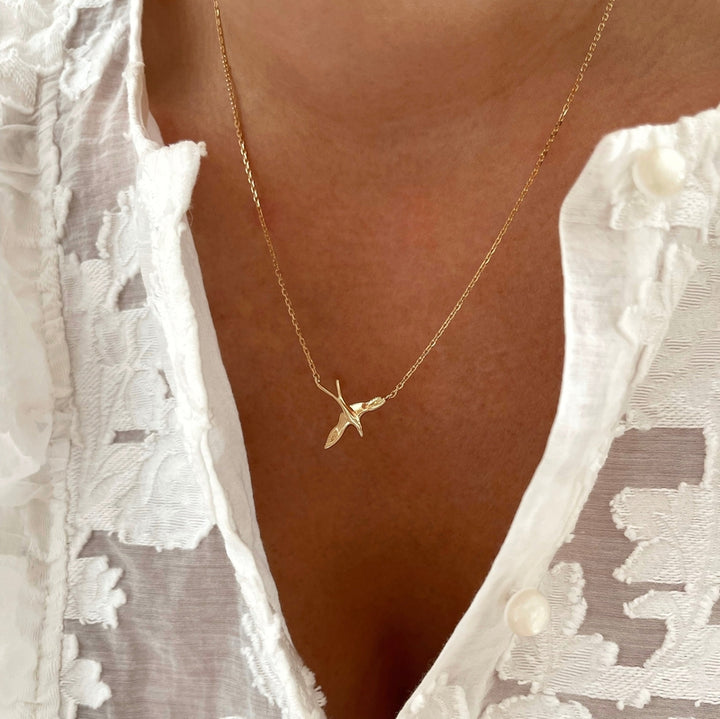 Halskette "Birdy" vergoldet-Colliers-instants-plaisirs-Instants Plaisirs | Schmuck