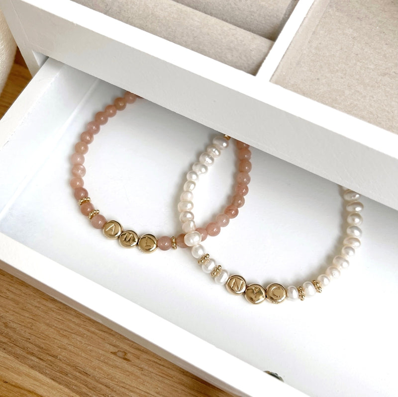 Armband "Galia" Perlen vergoldet-Armband-instant-plaisirs-Instants Plaisirs | Schmuck