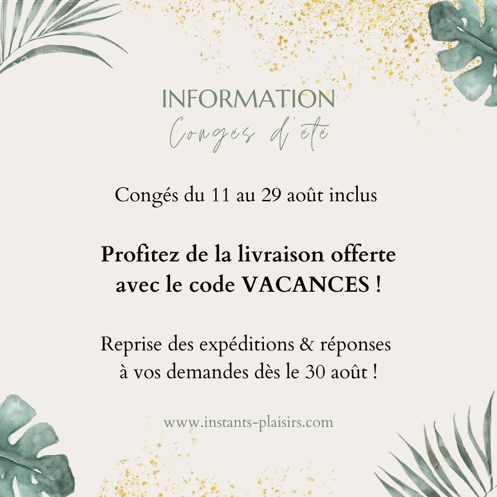 Congés d'été | Livraison offerte durant les congés 🌴