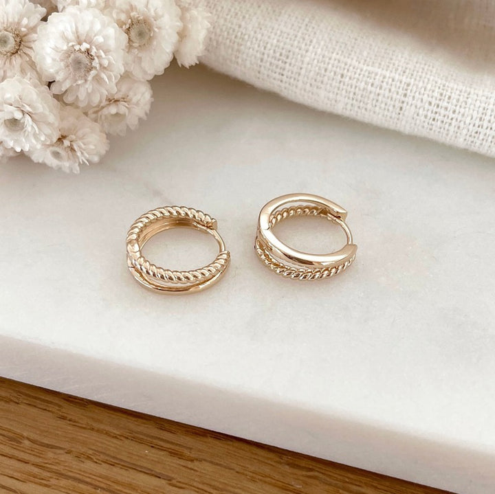Gold-plated "Enelea" hoop earrings