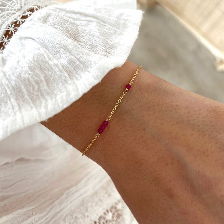 Antonin" pink gold-plated bracelet