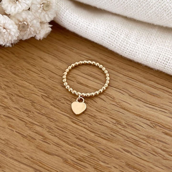 Gloria" gold-plated heart ring