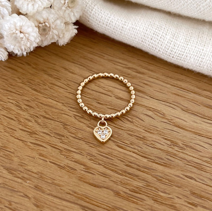 Gloria" gold-plated heart ring