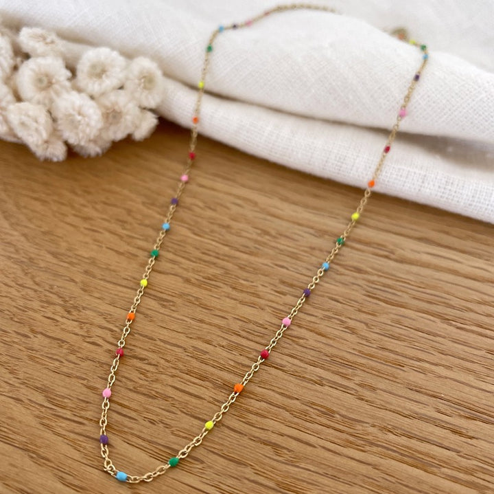 Galy" multicolor steel necklace