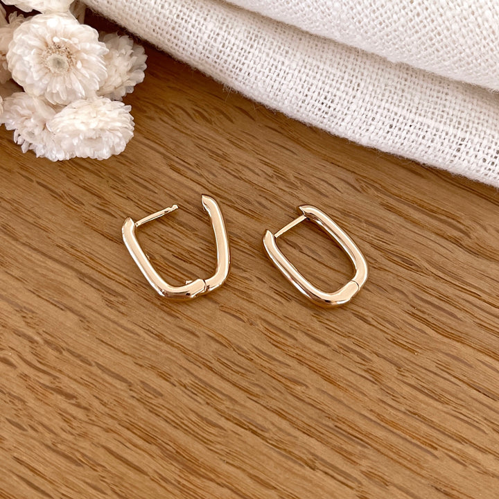 Rina" gold-plated hoop earrings