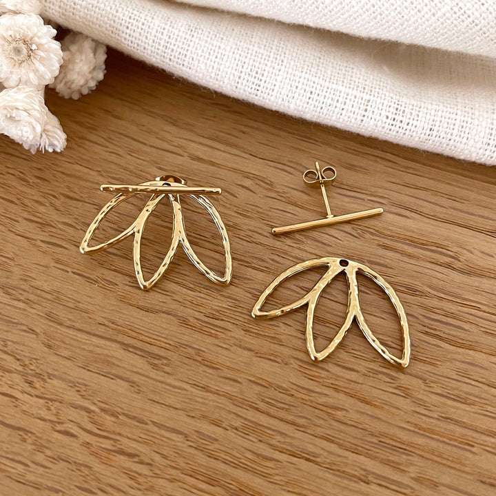 Lotus" steel earrings