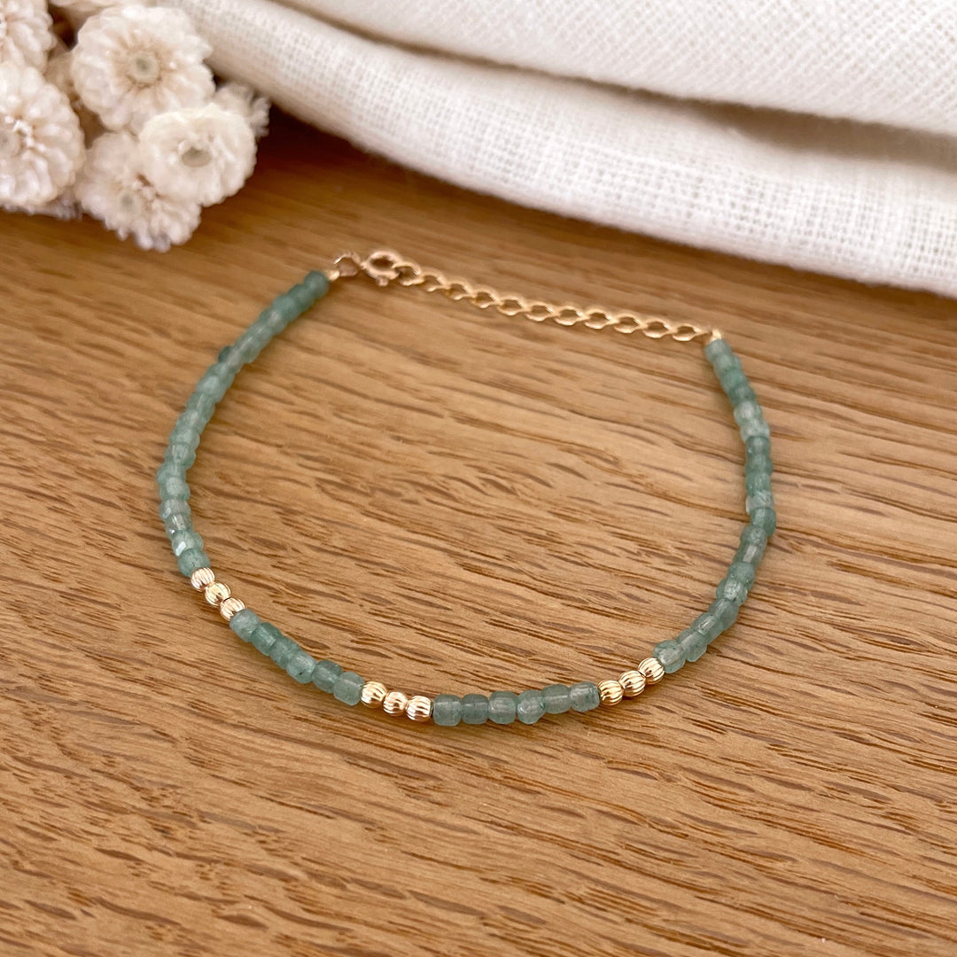 Hamin" gold-plated aventurine bracelet