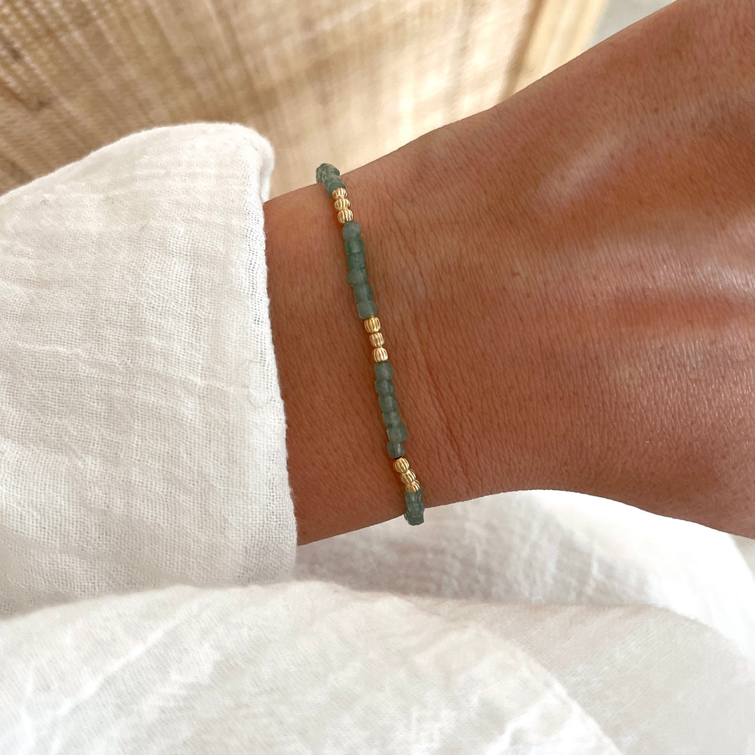 Hamin" gold-plated aventurine bracelet