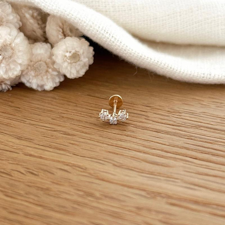 Gold-plated "Levy" ear piercing