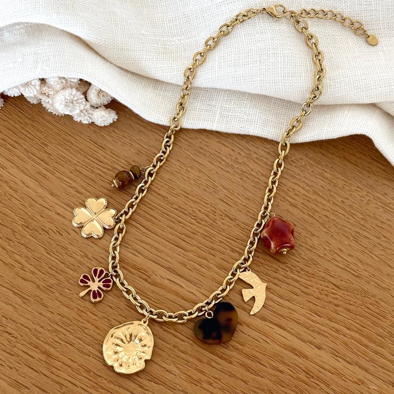 Crozon steel necklace