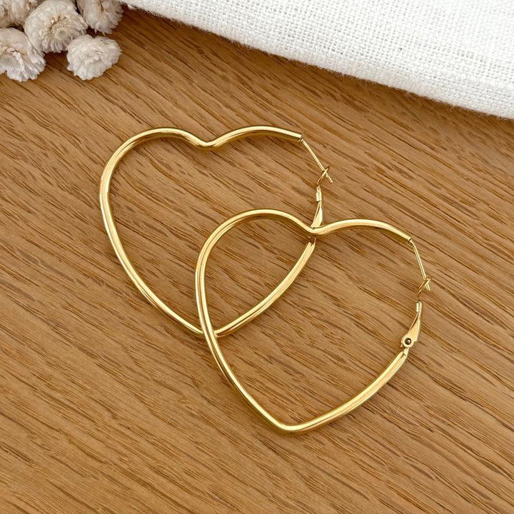 "Aimy" steel hoop earrings