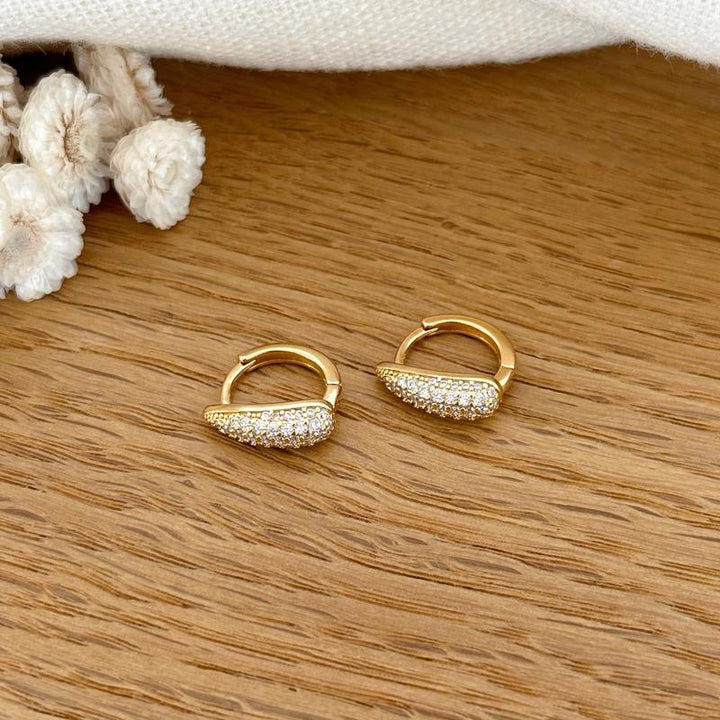Gold-plated "Juline" hoop earrings