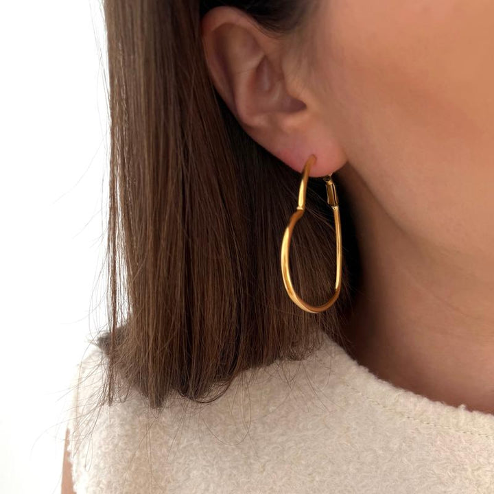 "Aimy" steel hoop earrings