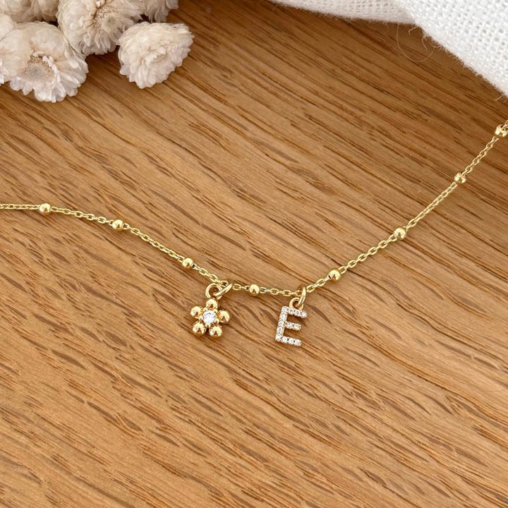 Gold-plated "Luce" flower necklace