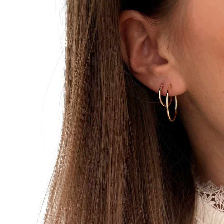 Jana" 24mm gold-plated hoop earrings