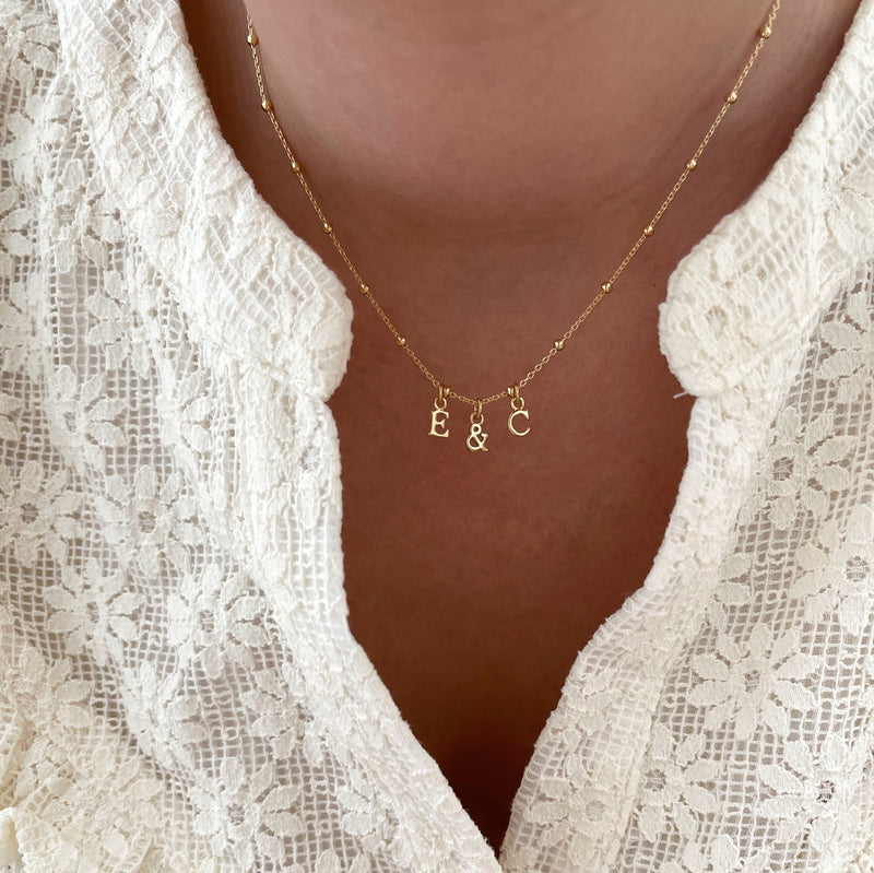 Initial" gold-plated necklace