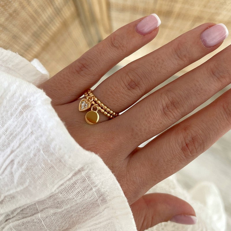 Gloria" gold-plated medallion ring