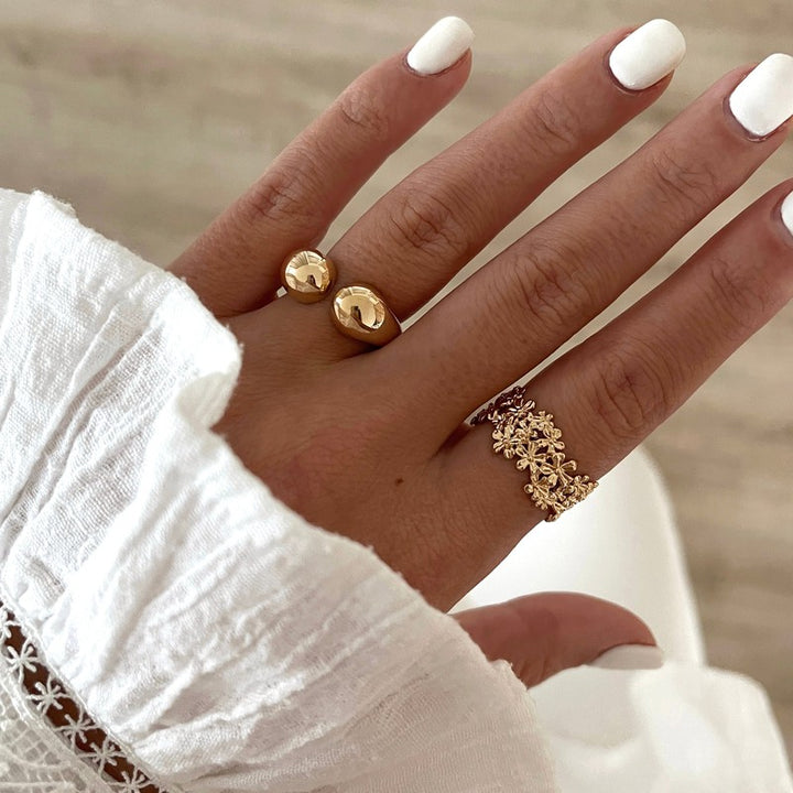 Caline" gold-plated ring