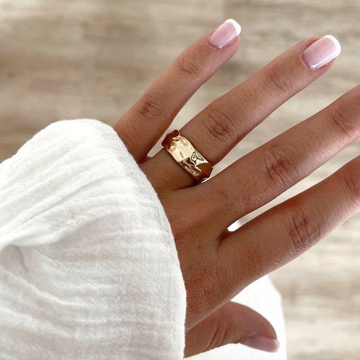 Crélia" gold-plated ring