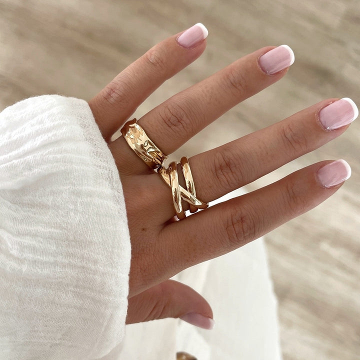 Crélia" gold-plated ring