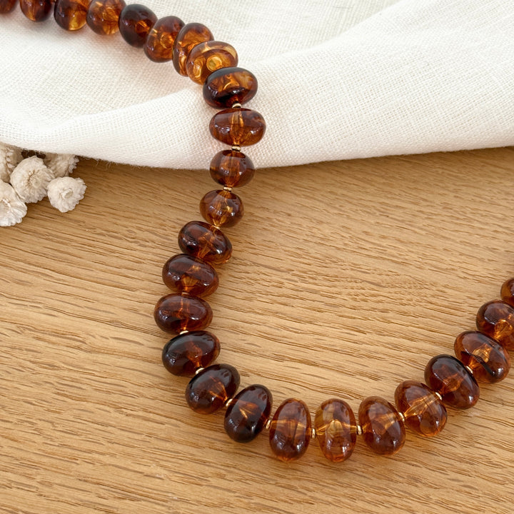 Steel brown "Marceau" necklace