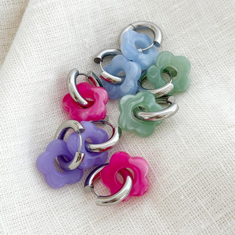 "Stelo" silver-plated steel hoop earrings—Instants Plaisirs —Instants Plaisirs —Instants Plaisirs  Jewelry